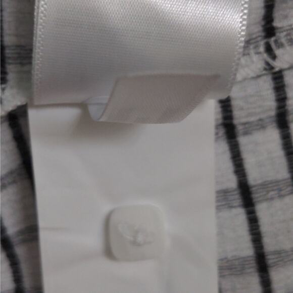 Madewell Windowpane Plaid Crinkle Polo Crop Top XS New - Picture 9 of 10